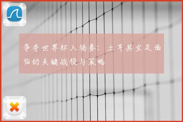 争夺世界杯入场券：土耳其女足面临的关键战役与策略